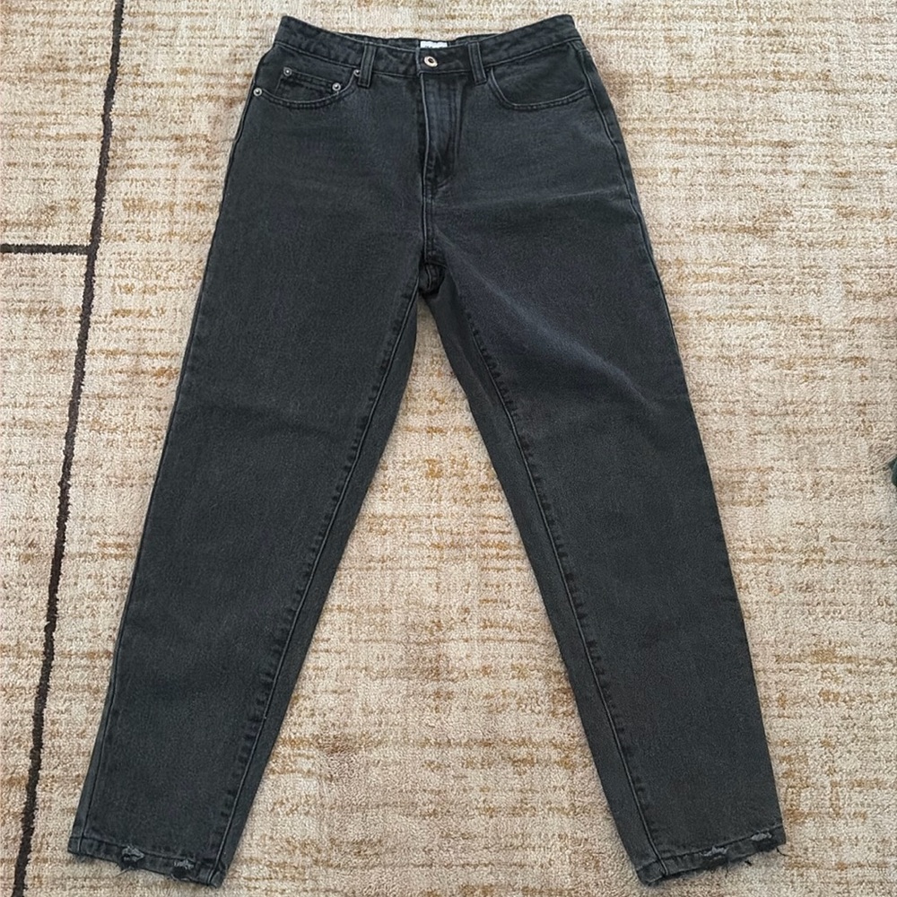 Princess Polly high waisted black straight leg jeans